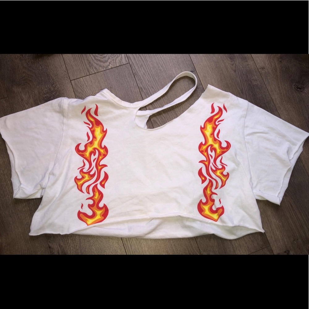 Perfect for tailgates! Flame Crop Top!